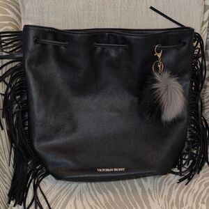 Victoria's Secret Black Fringe Shoulder Bag